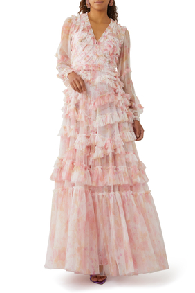 Rose Bluebell Ruffle Gown